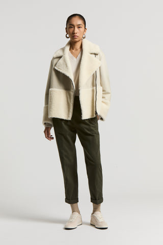 Polished cotton twill trousers