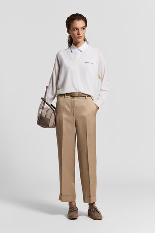 Stretch cotton shirt top