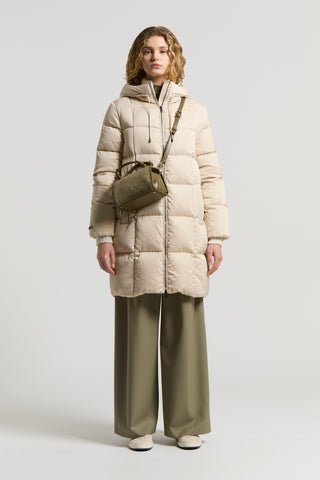 Fluid wool twill palazzo trousers