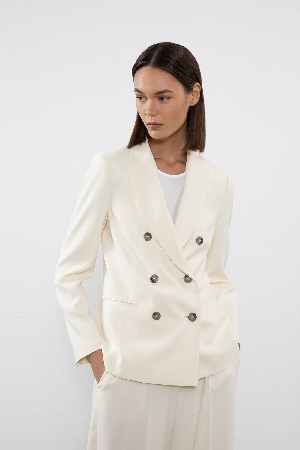 Peserico Blazer doppiopetto in cady crepe