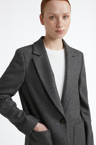 Jersey and wool single-breasted blazer  