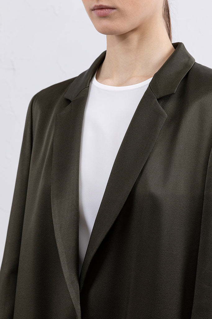 Enver satin cady single-breasted blazer  