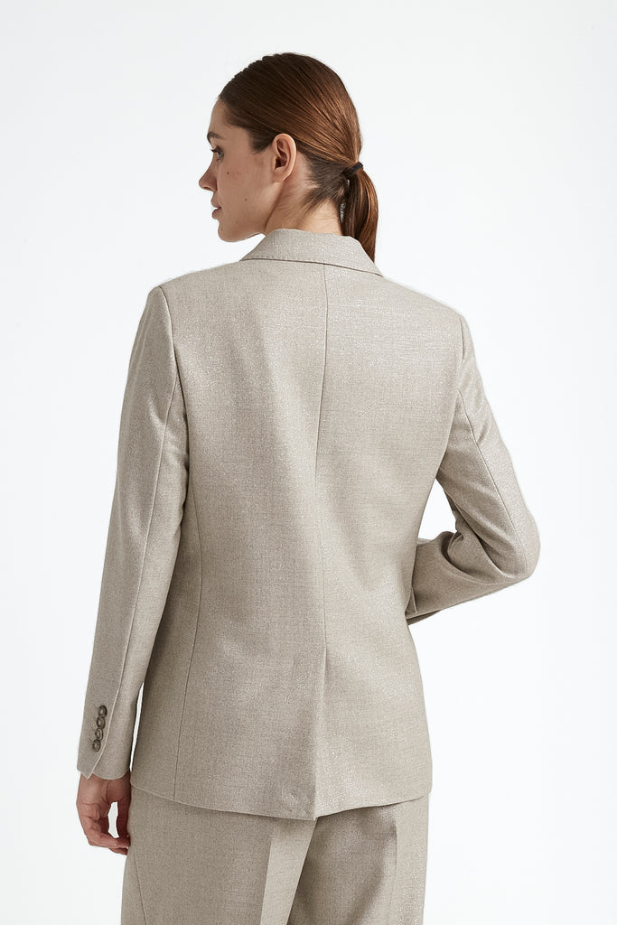 Wool and lurex single-breasted blazer  