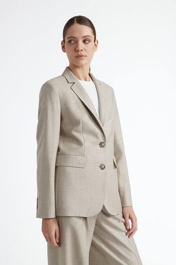 Wool and lurex single-breasted blazer  