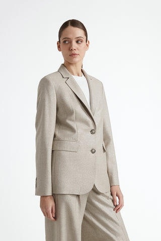 Wool and lurex single-breasted blazer  