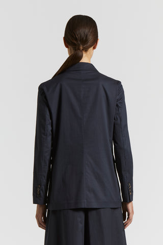 Single-breasted blazer in stretch cotton satin