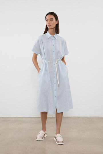 Midi dress in pure linen  