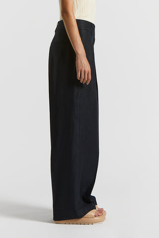 Pure linen gabardine trousers