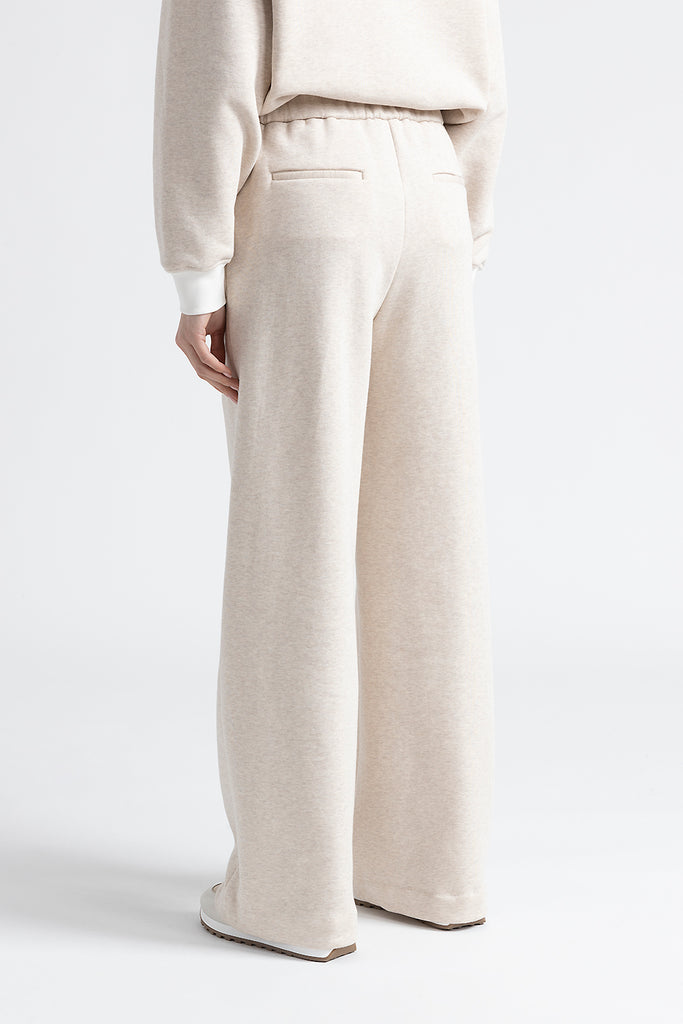 Cotton fleece palazzo joggers  