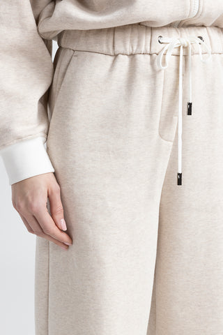 Cotton fleece palazzo joggers  