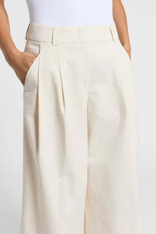 Cotton gabardine palazzo trousers