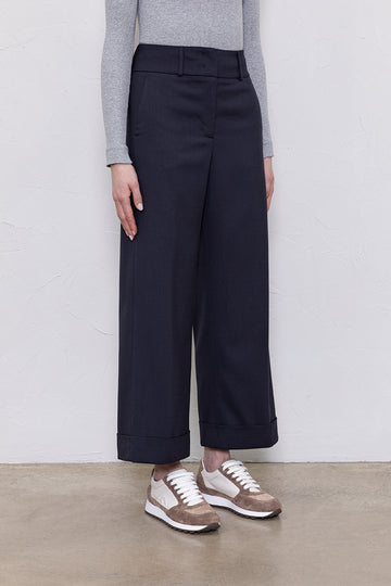 Technical wool flannel trousers  