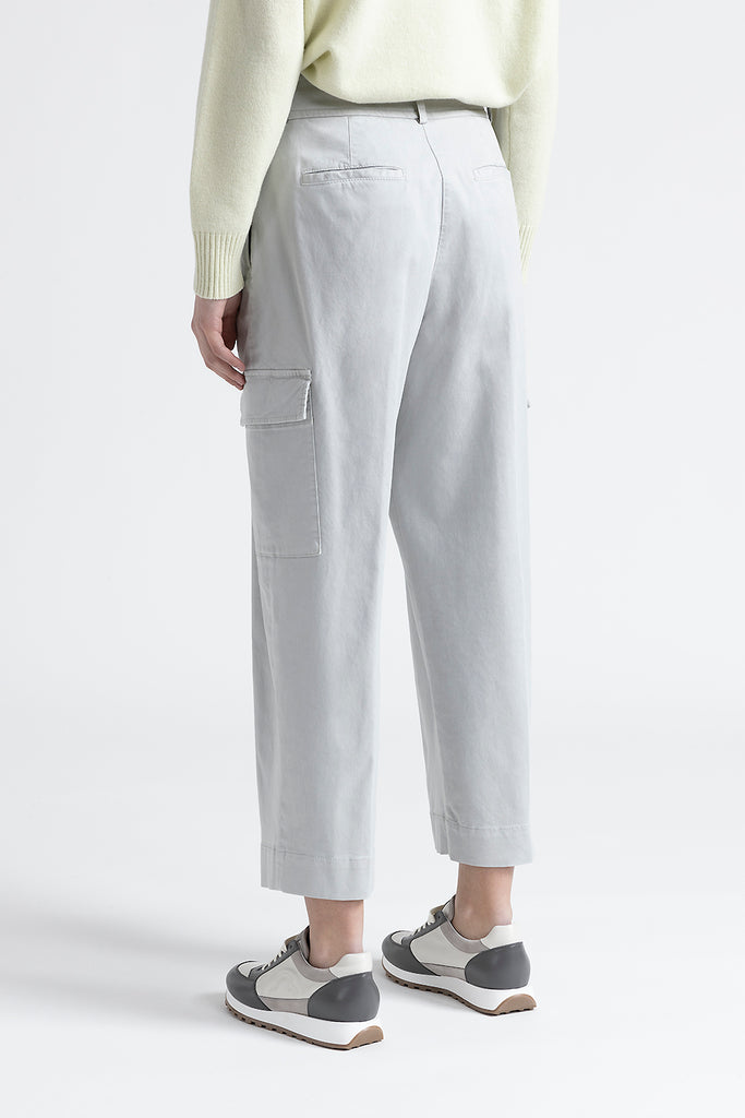 Cotton, silk and tencel cargo trousers  