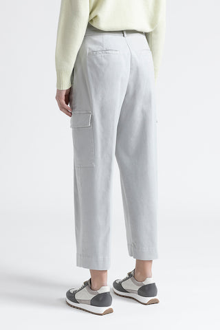 Cotton, silk and tencel cargo trousers  