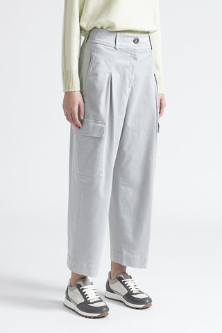 Cotton, silk and tencel cargo trousers  