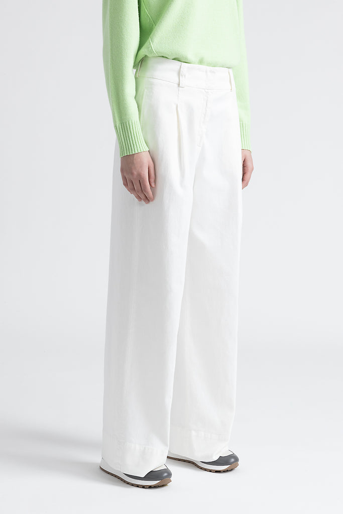 Cotton, silk and tencel palazzo trousers  