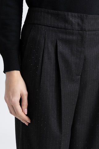 Pinstripe flannel palazzo trousers  