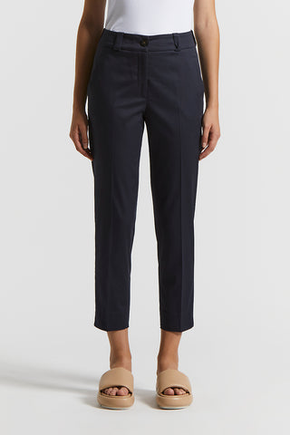 Stretch cotton satin trousers