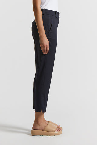 Stretch cotton satin trousers