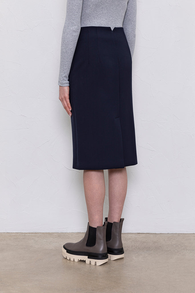 Double-cloth canvas midi skirt  
