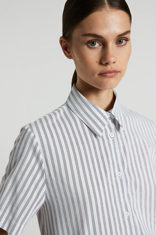 Striped viscose and silk shirt