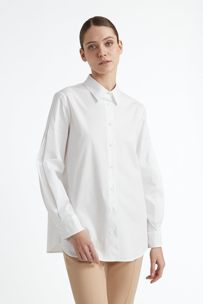 Cotton poplin loose shirt  