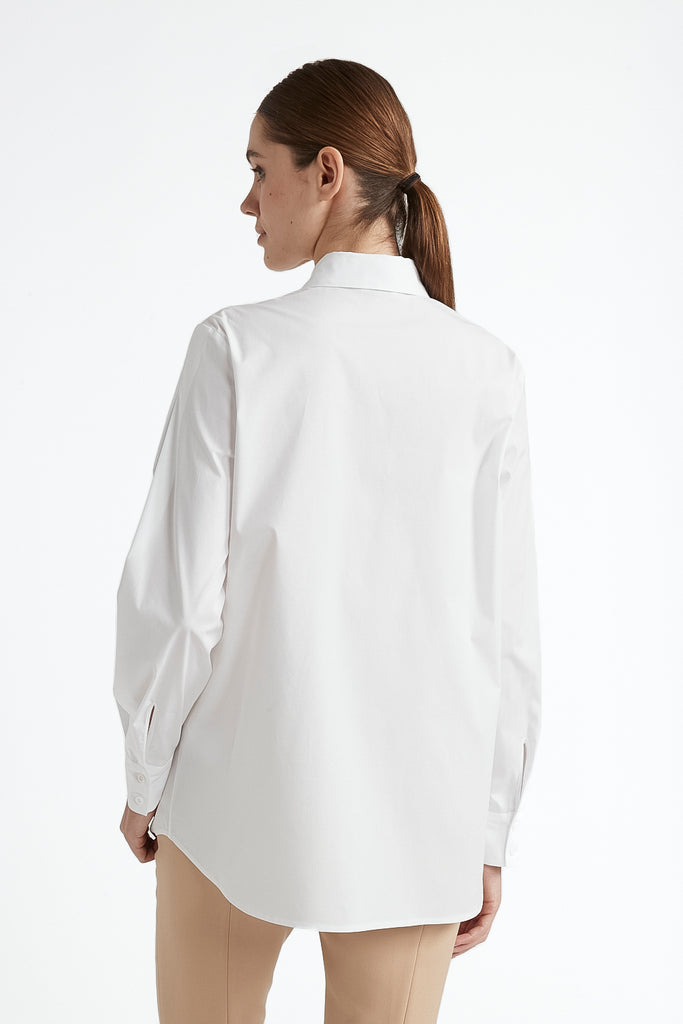 Cotton poplin loose shirt  