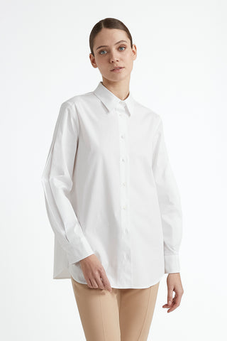 Cotton poplin loose shirt  