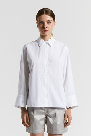 Stretch cotton poplin shirt