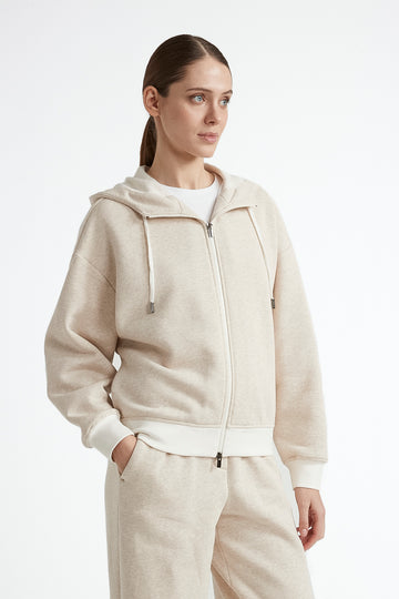 Melange brushed cotton sweatshirt  