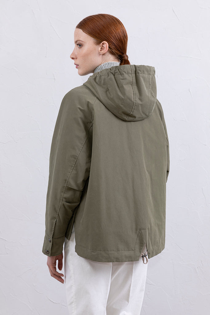 Technical cotton twill quilted jacket  