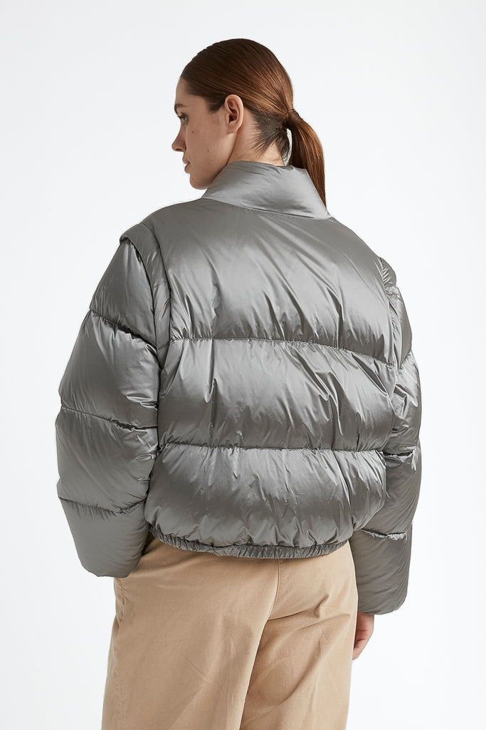 WR iridescent nylon twill puffer jacket  