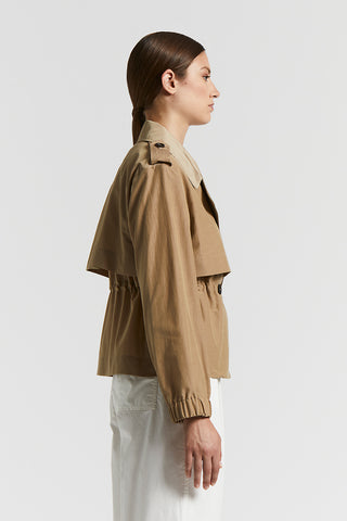 Technical cotton trench coat