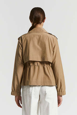 Technical cotton trench coat