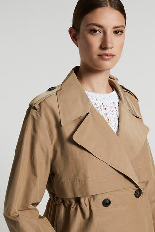 Technical cotton trench coat