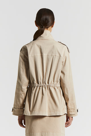 Stretch cotton gabardine Saharian jacket