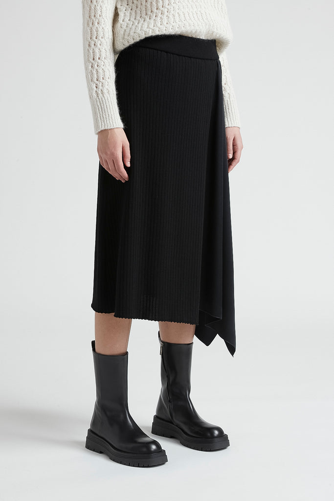 Wool and cady enver satin skirt  