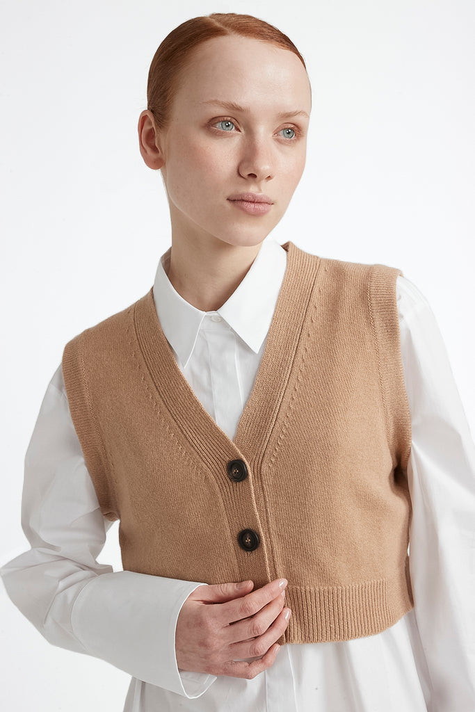 Merino wool and cashmere gilet  