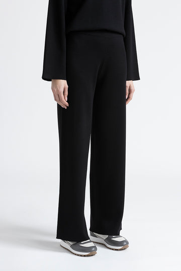 Merino wool straight leg trousers  