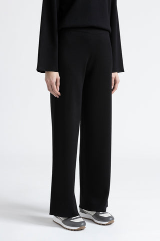 Merino wool straight leg trousers  