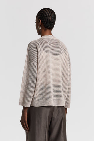 Cotton/lurex-yarn cardigan