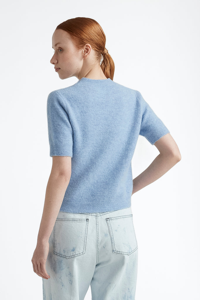 Alpaca and wool short sleeve sweater  