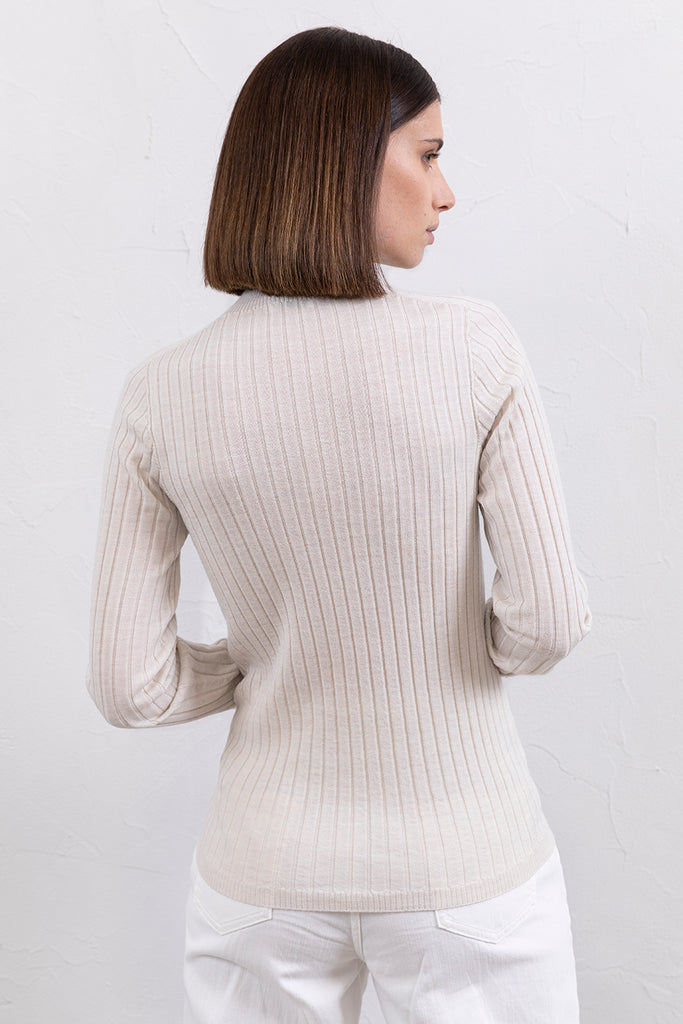 Pure new wool ribbed sweater  
