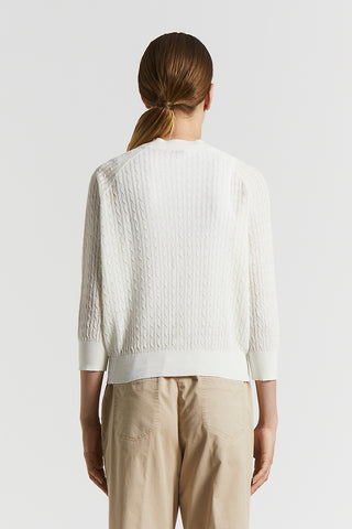 Linen cotton crepe melange cardigan