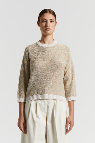 Pure cotton webbing tricot sweater