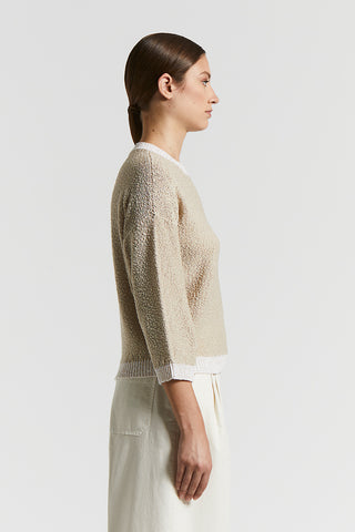 Pure cotton webbing tricot sweater