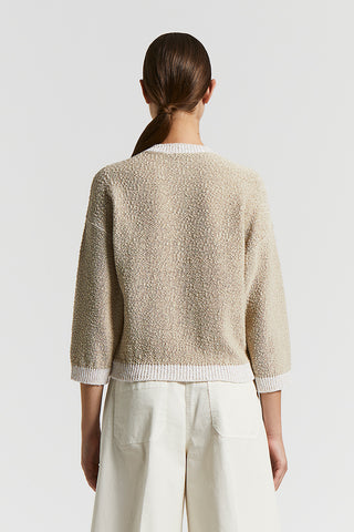 Pure cotton webbing tricot sweater