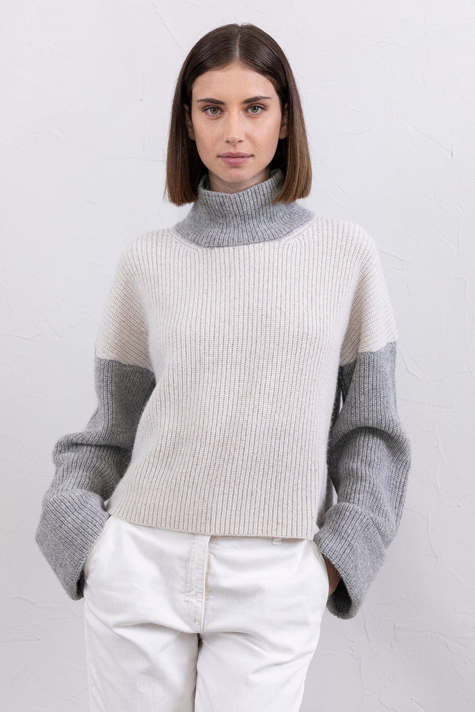 Merino wool, cashmere, alpaca and lurex blend sweater  