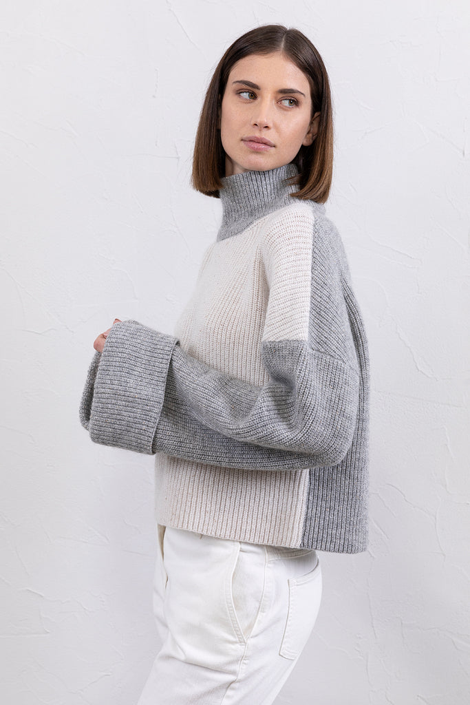 Merino wool, cashmere, alpaca and lurex blend sweater  