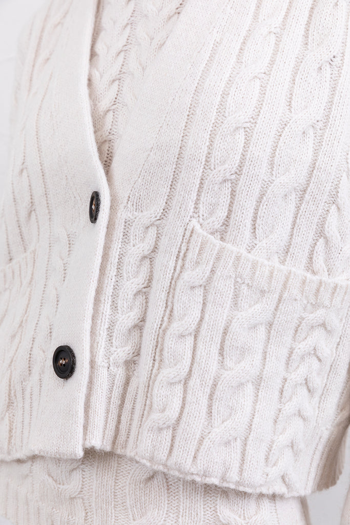 Alpaca, merino wool and cashmere cardigan  